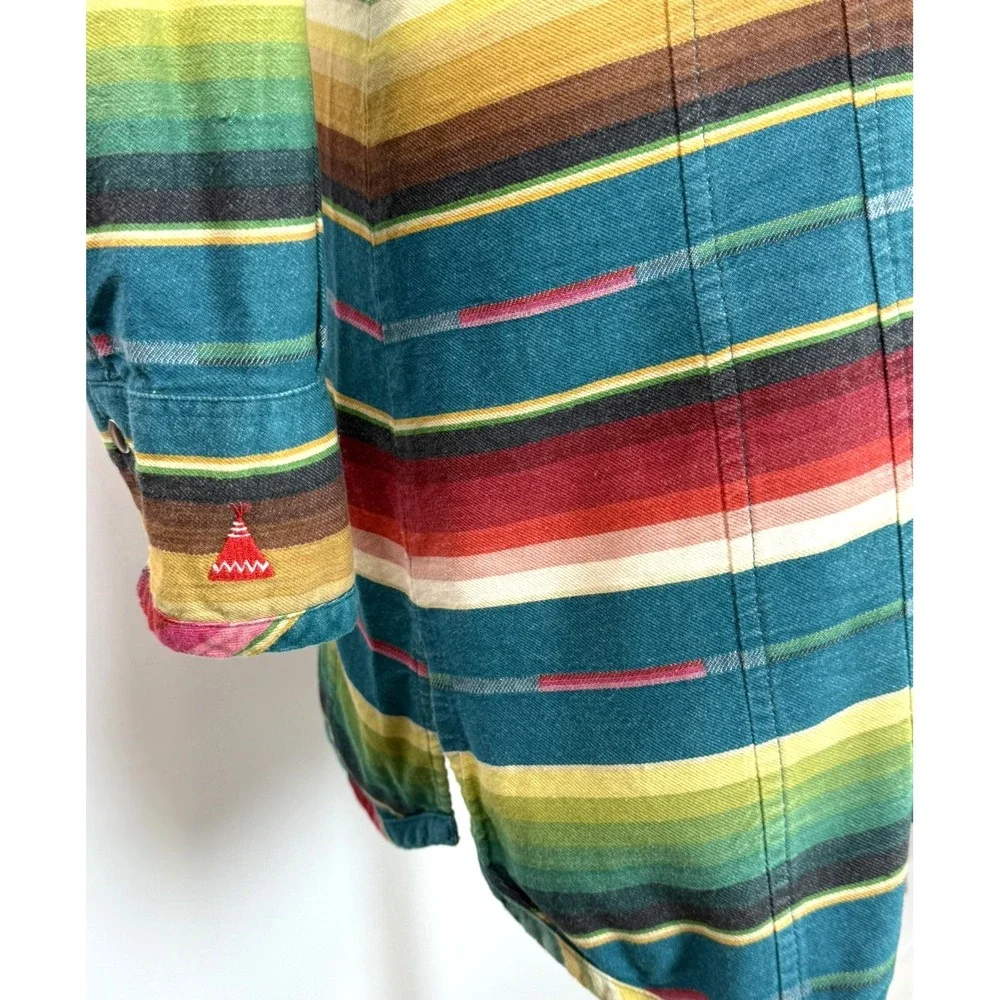 Tasha Polizzi Colt 44 Serape Stripe Tunic Western Shirt Dress Women S 1095-02